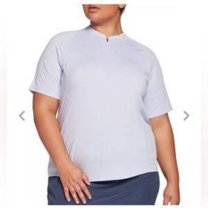 SLAZENGER Core Textured Blade Golf Polo with UPF 30+, Light Gray - NWT